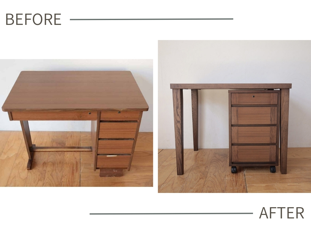 学習机をパソコンデスクにリメイク