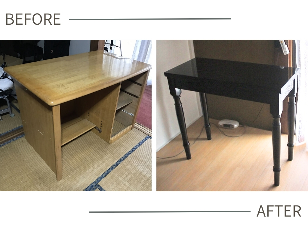 学習机をパソコンデスクにリメイク