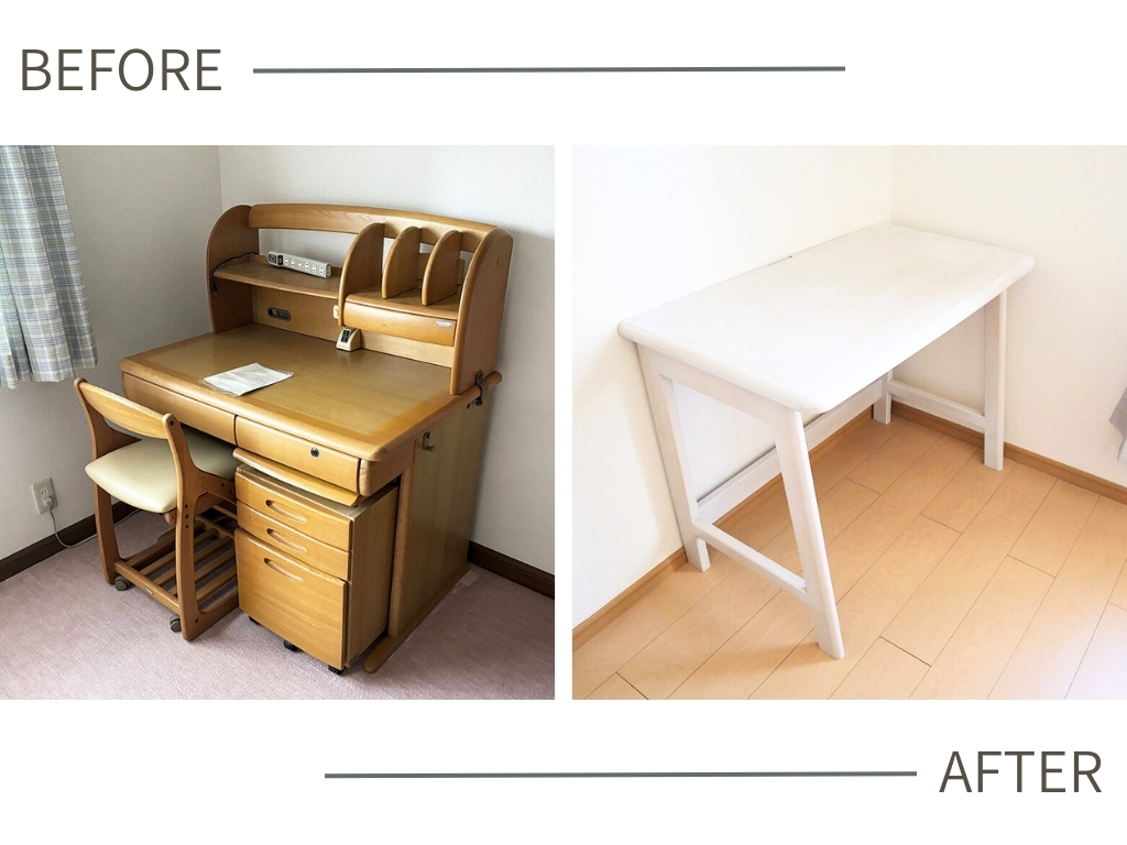 学習机をパソコンデスクにリメイク