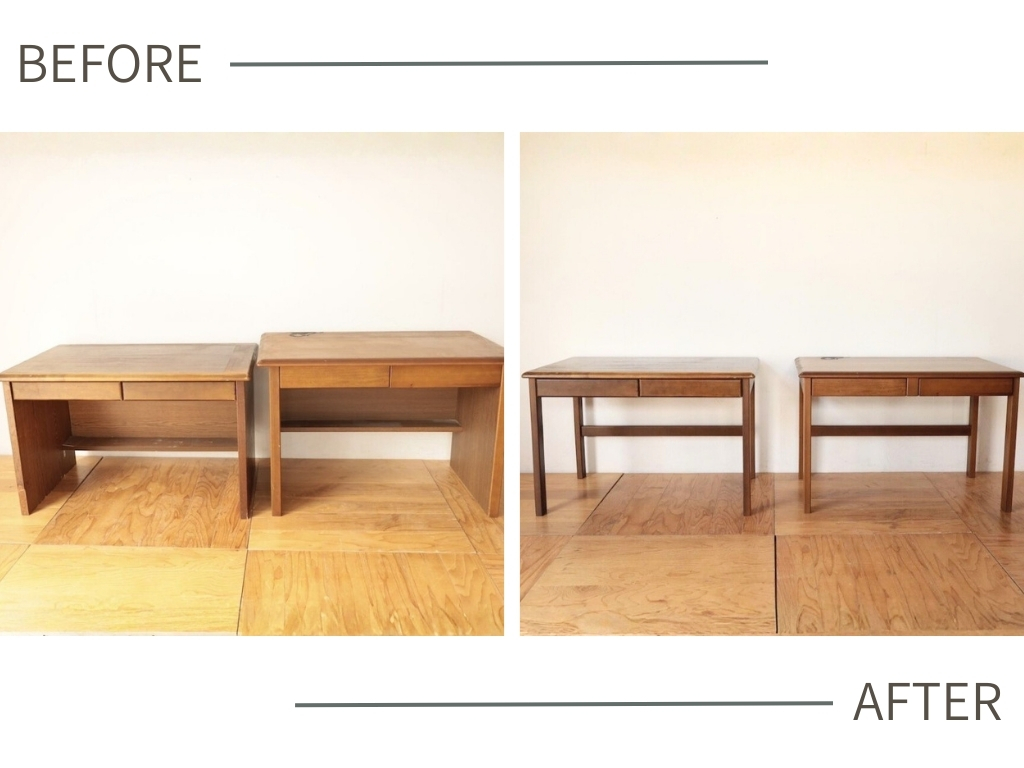 学習机をパソコンデスクにリメイク（2台）