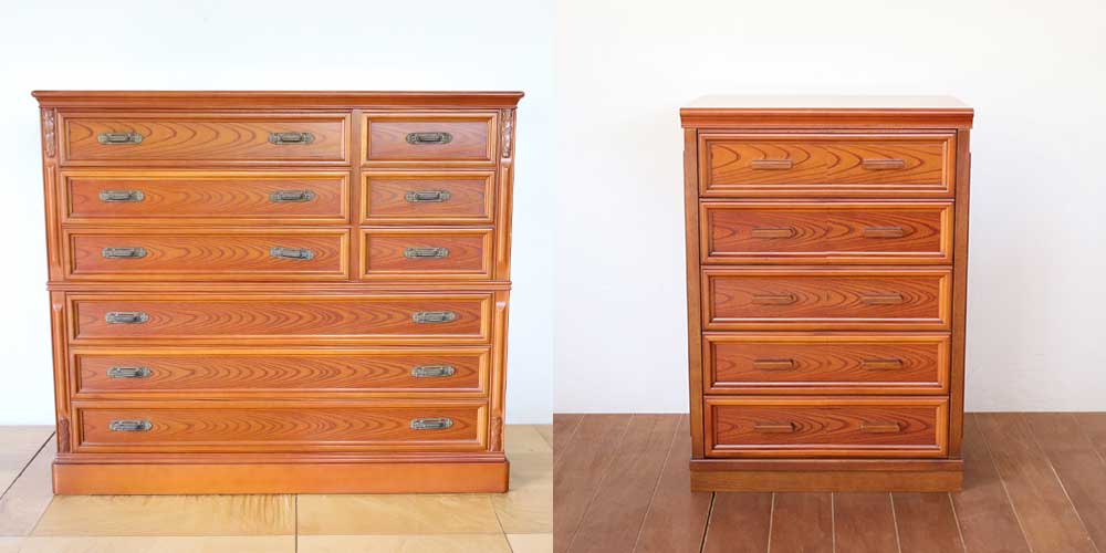 R1393:整理タンスを5段チェストにリメイク。横幅と高さをコンパクトにのイメージ