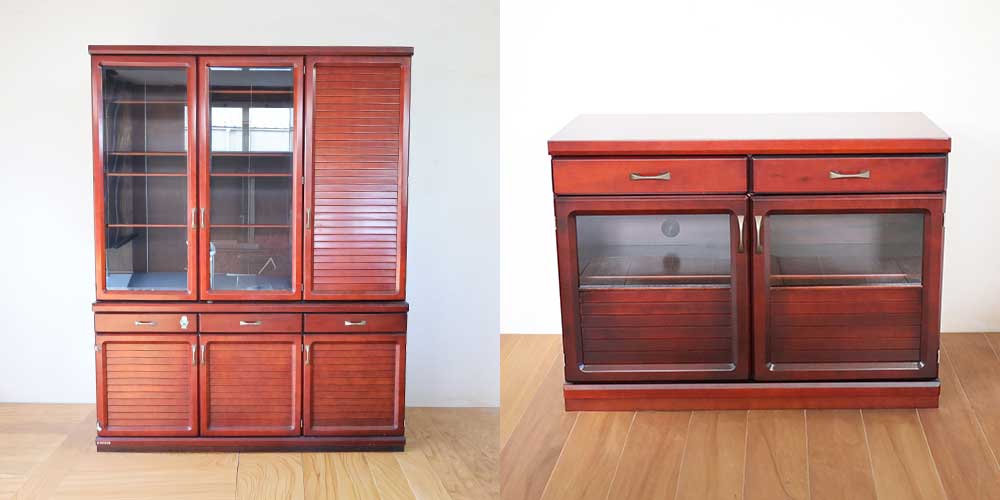 R1397:食器棚をテレビ台にリメイク。扉を透明窓に変更して使いやすくのイメージ