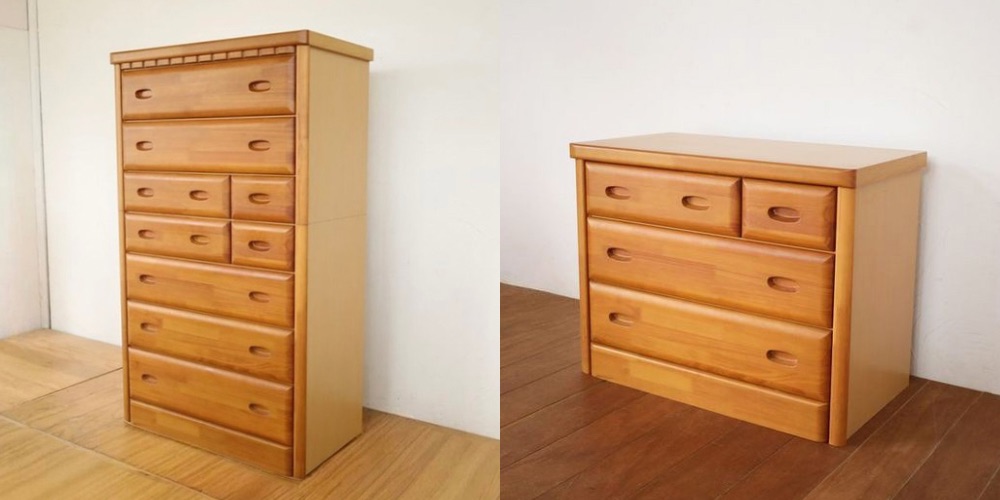 R1404:処分を検討していたタンスをリサイズ。圧迫感のない3段チェストへのイメージ
