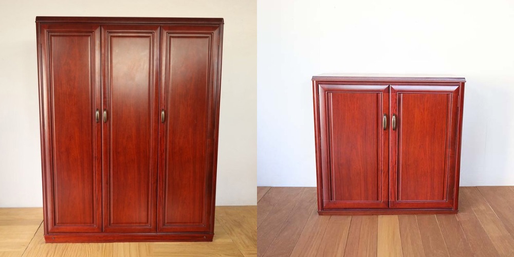 R1413:洋服タンスを本棚にリメイク。2枚扉にしてコンパクトにリサイズのイメージ