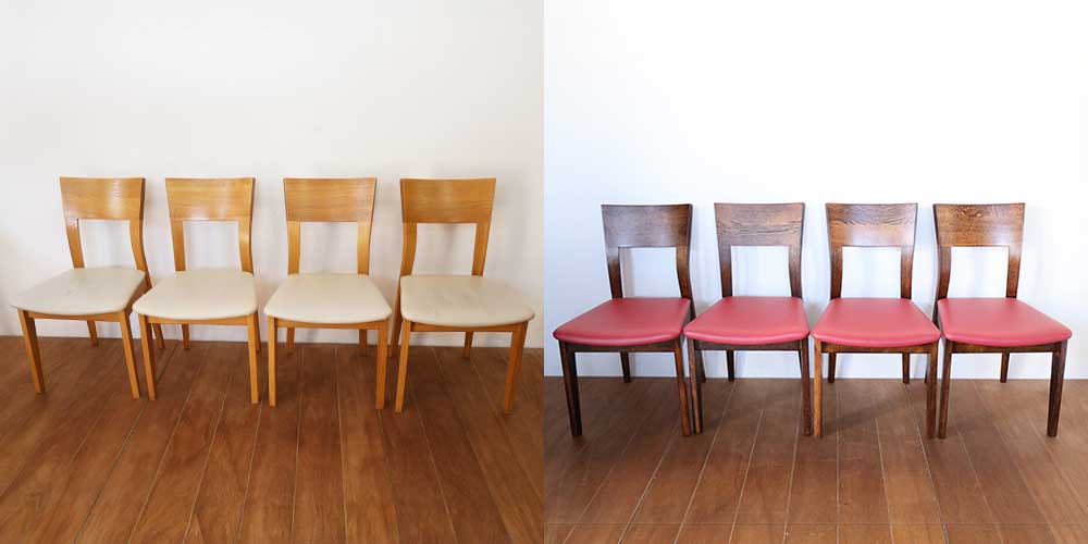 R1418:ダイニングチェアを再塗装＆生地張り替え。インテリアに合わせてのイメージ