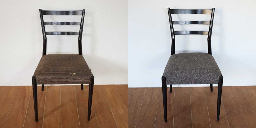 R1427:チェアの座面を修理。張り替えとクッション交換で座り心地快適にのイメージ