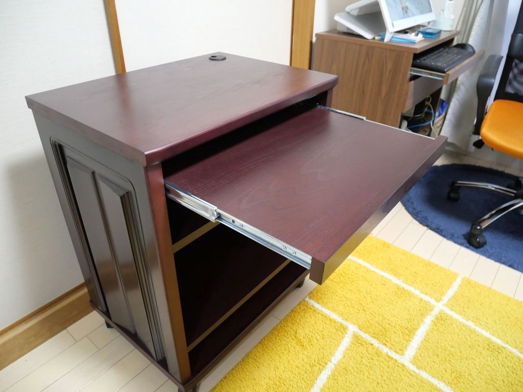 PCワゴンのスライド棚の奥行きはD350